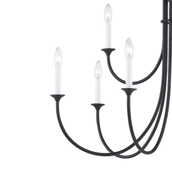 Thomas Lighting Meadowview 3 Light Candle Style Metal Chandelier for Modern Dining and Entryway Black 36 inches CN340926