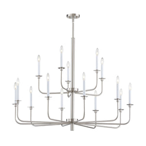 Thomas Lighting Lexington Five Light Metal Chandelier with Curved Arms for Dining and Entryway 46 inches Nickel CN3415822
