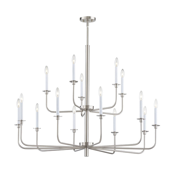 Thomas Lighting Lexington Five Light Metal Chandelier with Curved Arms for Dining and Entryway 46 inches Nickel CN3415822