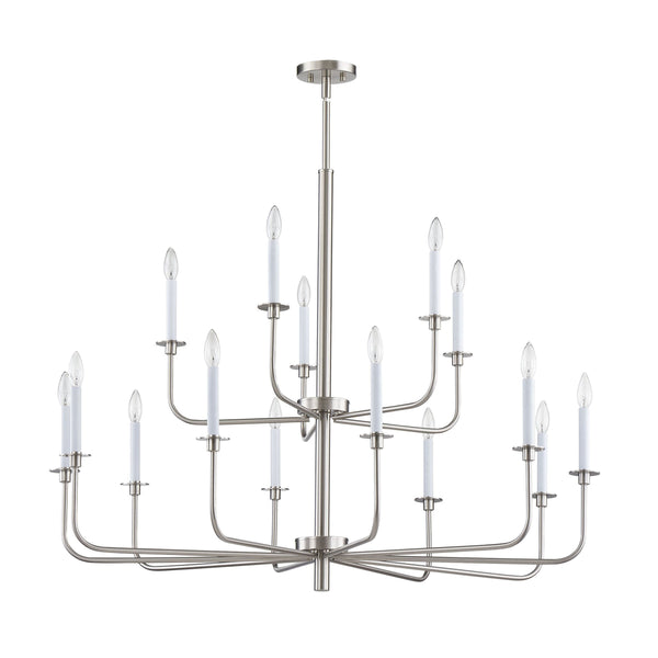 Thomas Lighting Lexington Five Light Metal Chandelier with Curved Arms for Dining and Entryway 46 inches Nickel CN3415822