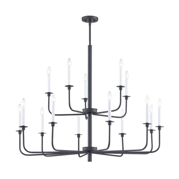Thomas Lighting Lexington Five Light Metal Chandelier with Curved Arms for Dining and Entryway 46 inches Black CN3415826