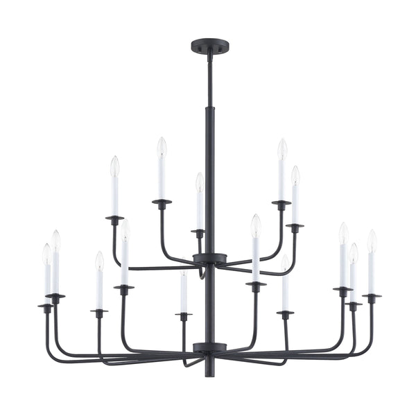 Thomas Lighting Lexington Five Light Metal Chandelier with Curved Arms for Dining and Entryway 46 inches Black CN3415826