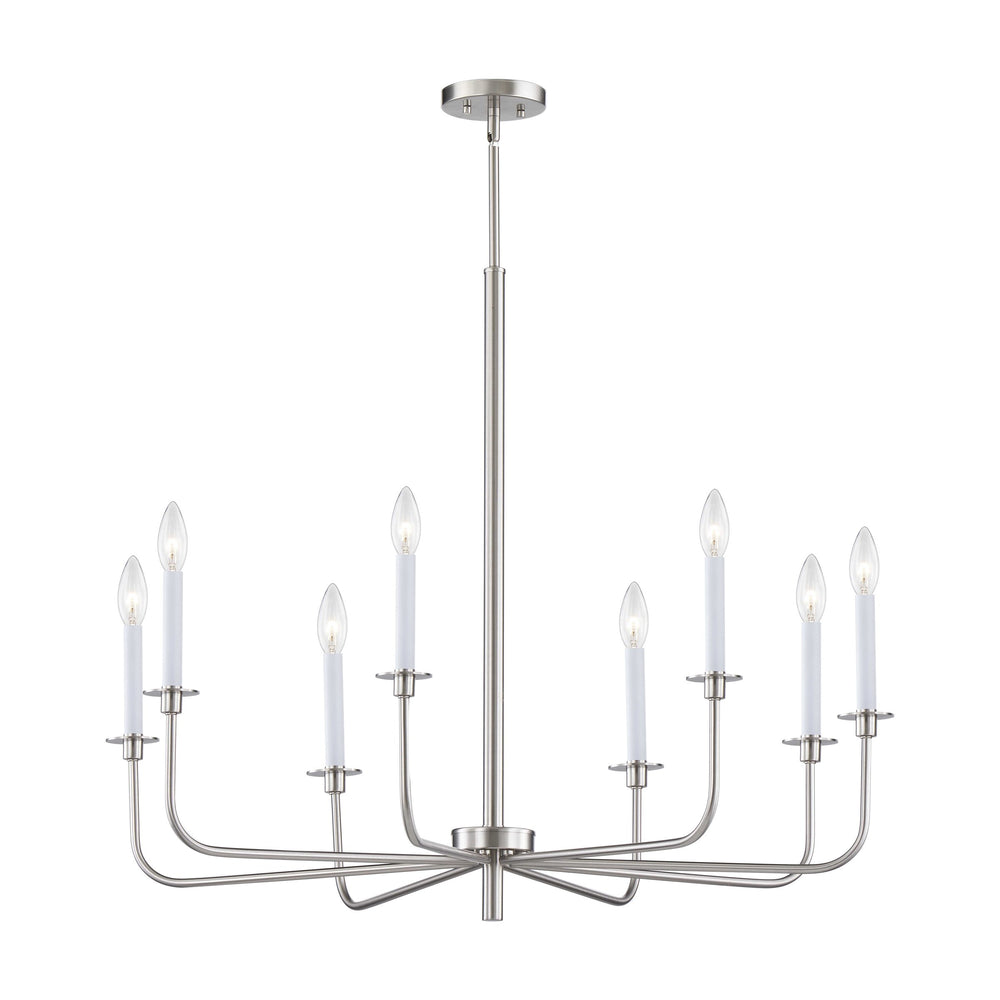 Thomas Lighting Lexington Five Light Metal Chandelier with Curved Arms for Dining and Entryway 38 inches Nickel CN341822