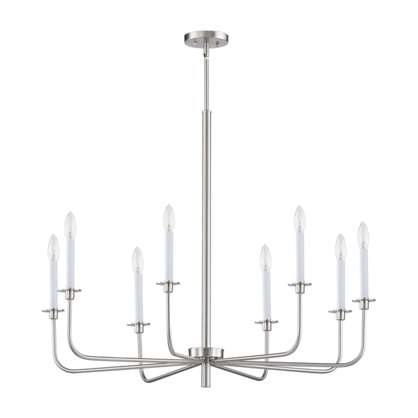 Thomas Lighting Lexington Five Light Metal Chandelier with Curved Arms for Dining and Entryway 38 inches Nickel CN341822
