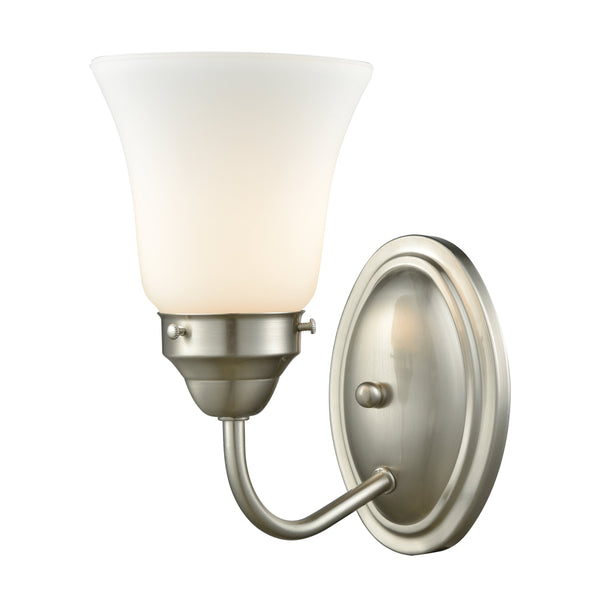 Thomas Lighting Califon Two Light Vanity Bar with Arched Arms and Tapered Glass Shades for Bathrooms Nickel 9 inches CN570172