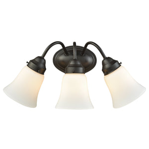 Thomas Lighting Califon Two Light Vanity Bar with Arched Arms and Tapered Glass Shades for Bathrooms Bronze 17 inches CN570311