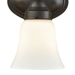 Thomas Lighting Califon Two Light Vanity Bar with Arched Arms and Tapered Glass Shades for Bathrooms Bronze 17 inches CN570311