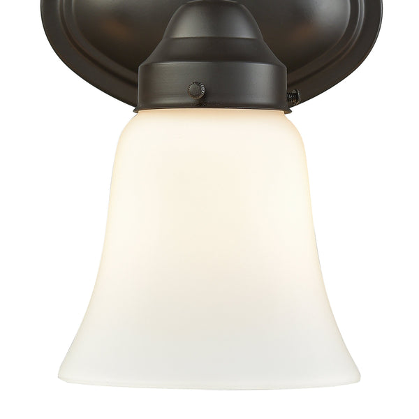 Thomas Lighting Califon Two Light Vanity Bar with Arched Arms and Tapered Glass Shades for Bathrooms Bronze 17 inches CN570311