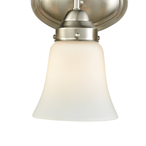 Thomas Lighting Califon Two Light Vanity Bar with Arched Arms and Tapered Glass Shades for Bathrooms Nickel 17 inches CN570312
