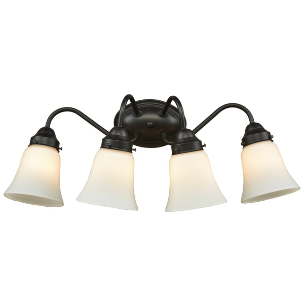 Thomas Lighting Califon Two Light Vanity Bar with Arched Arms and Tapered Glass Shades for Bathrooms Bronze 23 inches CN570411