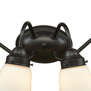 Thomas Lighting Califon Two Light Vanity Bar with Arched Arms and Tapered Glass Shades for Bathrooms Bronze 23 inches CN570411