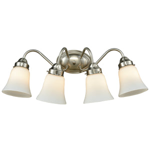 Thomas Lighting Califon Two Light Vanity Bar with Arched Arms and Tapered Glass Shades for Bathrooms Nickel 23 inches CN570412