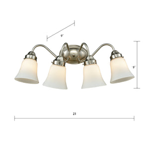 Thomas Lighting Califon Two Light Vanity Bar with Arched Arms and Tapered Glass Shades for Bathrooms Nickel 23 inches CN570412