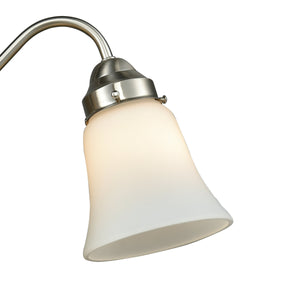 Thomas Lighting Califon Two Light Vanity Bar with Arched Arms and Tapered Glass Shades for Bathrooms Nickel 23 inches CN570412