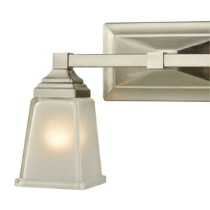 Thomas Lighting Sinclair Two Light Vanity Bar Frosted Glass Shades Brushed Nickel Bathroom Wall Fixture CN573211
