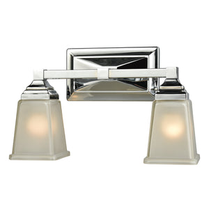 Thomas Lighting Sinclair Two Light Vanity Fixture Frosted Glass Shades Polished Chrome Bathroom Wall CN573212