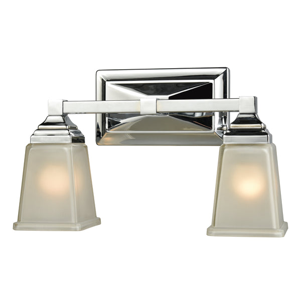 Thomas Lighting Sinclair Two Light Vanity Fixture Frosted Glass Shades Polished Chrome Bathroom Wall CN573212