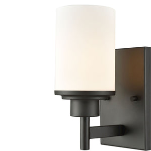 Thomas Lighting Belmar Two Light Vanity Fixture Metal Frame Glass Shades for Transitional Bathrooms Bronze 9'' High 1-Light Sconce CN575171