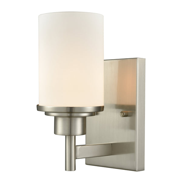 Thomas Lighting Belmar Two Light Vanity Fixture Metal Frame Glass Shades for Transitional Bathrooms Nickel 9'' High 1-Light Sconce CN575172