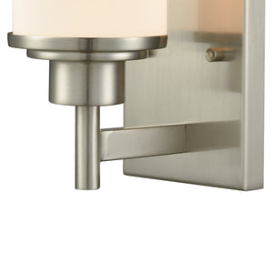 Thomas Lighting Belmar Two Light Vanity Fixture Metal Frame Glass Shades for Transitional Bathrooms Nickel 9'' High 1-Light Sconce CN575172