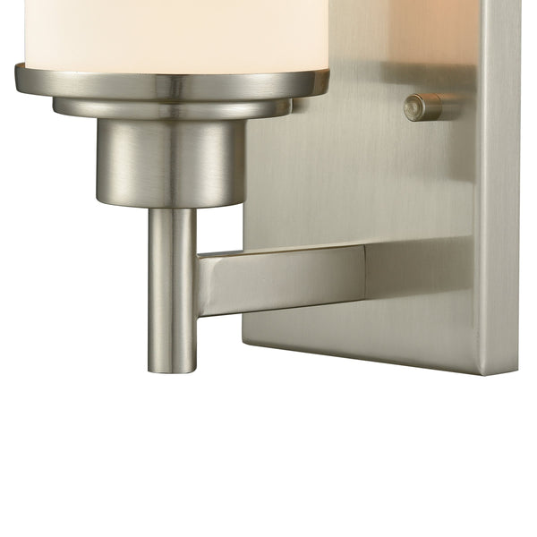 Thomas Lighting Belmar Two Light Vanity Fixture Metal Frame Glass Shades for Transitional Bathrooms Nickel 9'' High 1-Light Sconce CN575172