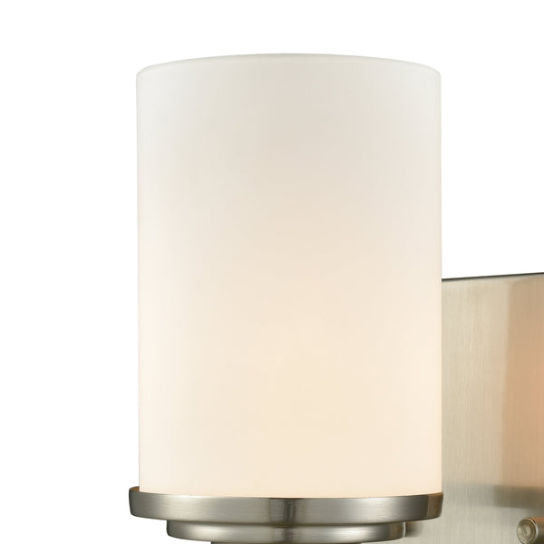 Thomas Lighting Belmar Two Light Vanity Fixture Metal Frame Glass Shades for Transitional Bathrooms Nickel 9'' High 1-Light Sconce CN575172