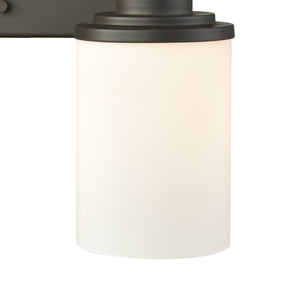 Thomas Lighting Belmar Two Light Vanity Fixture Metal Frame Glass Shades for Transitional Bathrooms Bronze 13'' Wide 2-Light Vanity Light CN575211