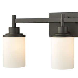 Thomas Lighting Belmar Two Light Vanity Fixture Metal Frame Glass Shades for Transitional Bathrooms Bronze 22'' Wide 3-Light Vanity Light CN575311