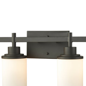 Thomas Lighting Belmar Two Light Vanity Fixture Metal Frame Glass Shades for Transitional Bathrooms Bronze 31'' Wide 4-Light Vanity Light CN575411