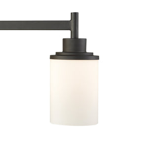 Thomas Lighting Belmar Two Light Vanity Fixture Metal Frame Glass Shades for Transitional Bathrooms Bronze 31'' Wide 4-Light Vanity Light CN575411