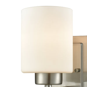 Thomas Lighting Summit Place Transitional Wall Sconce Brushed Metal with Cylindrical Glass Shade Nickel CN579172