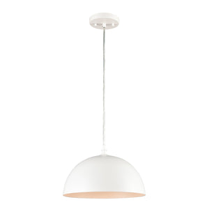 Thomas Lighting Chelsea Craftsman Mini Pendant Light with Metal Dome Shade for Kitchen or Dining White CN700154