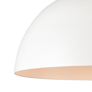 Thomas Lighting Chelsea Craftsman Mini Pendant Light with Metal Dome Shade for Kitchen or Dining White CN700154