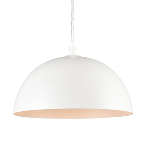 Thomas Lighting Chelsea Craftsman Mini Pendant Light with Metal Dome Shade for Kitchen or Dining White CN700154