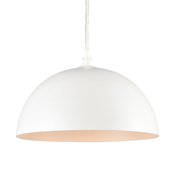 Thomas Lighting Chelsea Craftsman Mini Pendant Light with Metal Dome Shade for Kitchen or Dining White CN700154