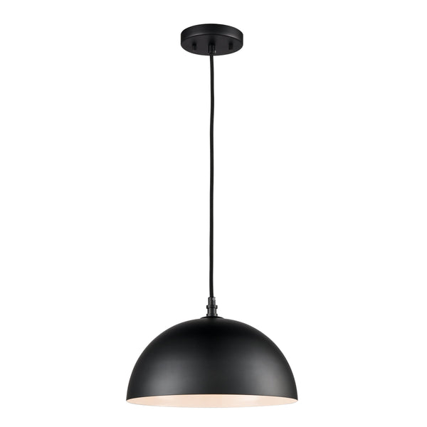 Thomas Lighting Chelsea Craftsman Mini Pendant Light with Metal Dome Shade for Kitchen or Dining Black CN700156