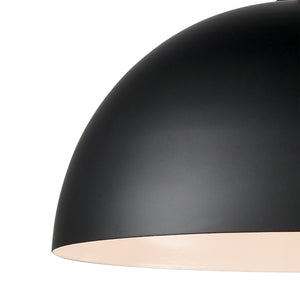 Thomas Lighting Chelsea Craftsman Mini Pendant Light with Metal Dome Shade for Kitchen or Dining Black CN700156