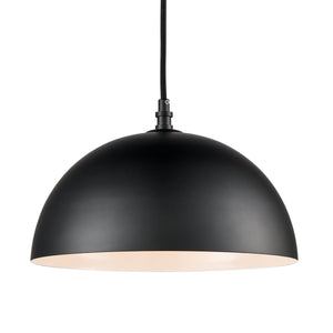 Thomas Lighting Chelsea Craftsman Mini Pendant Light with Metal Dome Shade for Kitchen or Dining Black CN700156