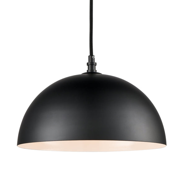 Thomas Lighting Chelsea Craftsman Mini Pendant Light with Metal Dome Shade for Kitchen or Dining Black CN700156
