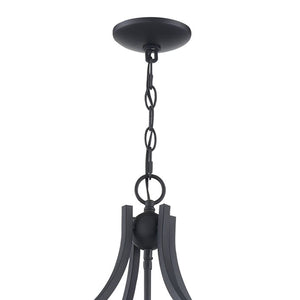 Thomas Lighting Prescott 8-Light Matte Metal Chandelier with Tiered Arms for Dining and Entryway Black CN700816