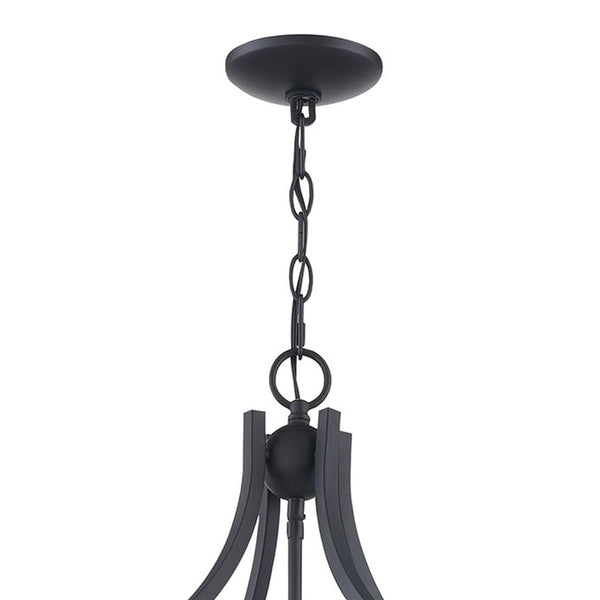 Thomas Lighting Prescott 8-Light Matte Metal Chandelier with Tiered Arms for Dining and Entryway Black CN700816