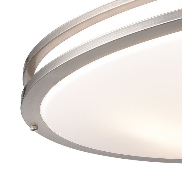 Thomas Lighting Clarion Architectural LED Flush Mount with Glass Diffuser for Modern Interiors Nickel 32.5 inches CN705378