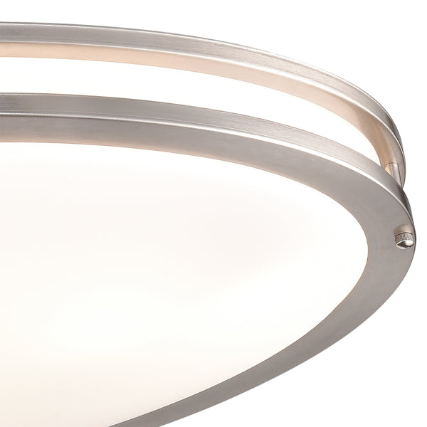 Thomas Lighting Clarion Architectural LED Flush Mount with Glass Diffuser for Modern Interiors Nickel 32.5 inches CN705378