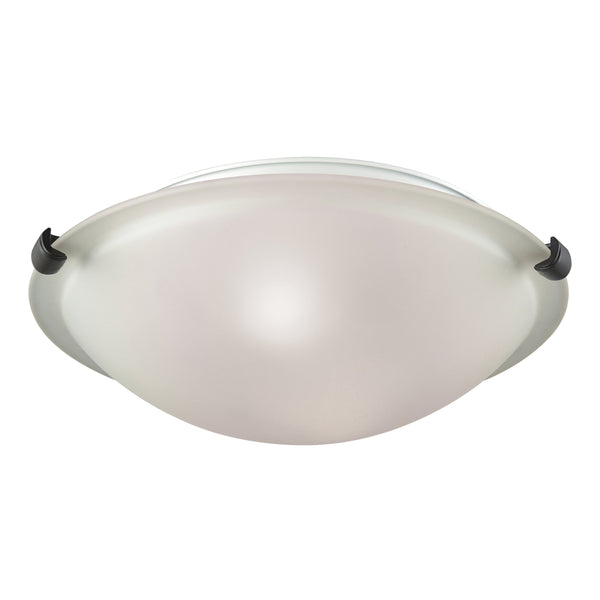 Thomas Lighting Sunglow Brushed Nickel Flush Mount with White Dome Glass Shade for Bedroom or Hallway 13 inches CN734299