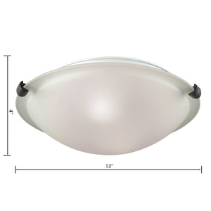 Thomas Lighting Sunglow Brushed Nickel Flush Mount with White Dome Glass Shade for Bedroom or Hallway 13 inches CN734299