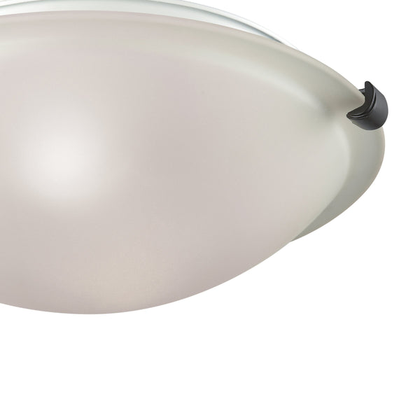 Thomas Lighting Sunglow Brushed Nickel Flush Mount with White Dome Glass Shade for Bedroom or Hallway 13 inches CN734299
