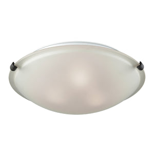 Thomas Lighting Sunglow Brushed Nickel Flush Mount with White Dome Glass Shade for Bedroom or Hallway 17 inches CN734399