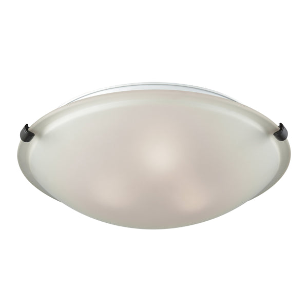 Thomas Lighting Sunglow Brushed Nickel Flush Mount with White Dome Glass Shade for Bedroom or Hallway 17 inches CN734399