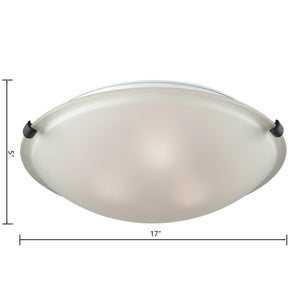 Thomas Lighting Sunglow Brushed Nickel Flush Mount with White Dome Glass Shade for Bedroom or Hallway 17 inches CN734399