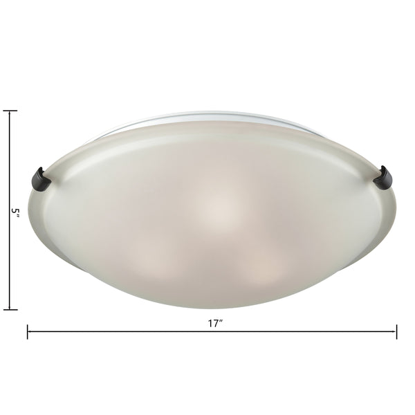 Thomas Lighting Sunglow Brushed Nickel Flush Mount with White Dome Glass Shade for Bedroom or Hallway 17 inches CN734399